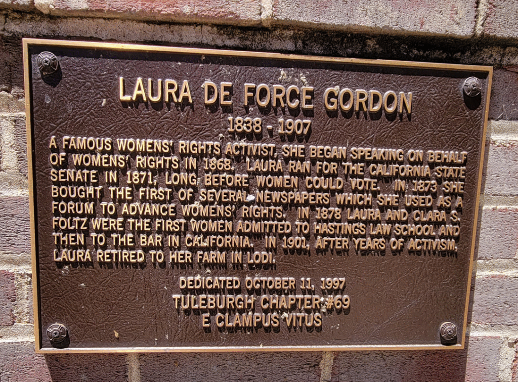 Laura DeForce Gordon Plaque